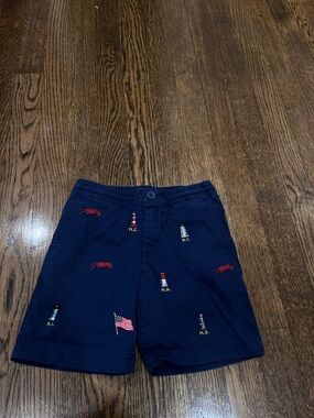 Ralph Lauren Navy Embroidered Nautical Shorts